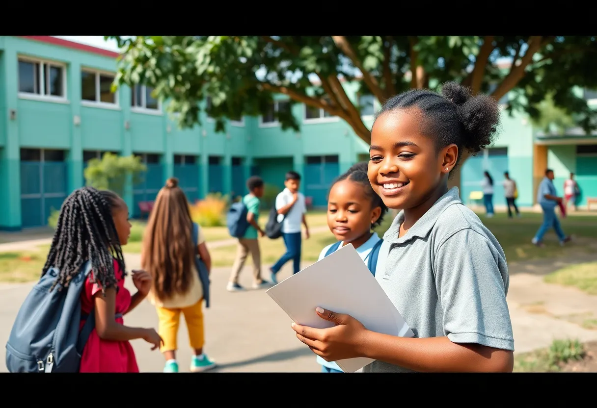 Students enjoying activities at an Austin ISD school campus.