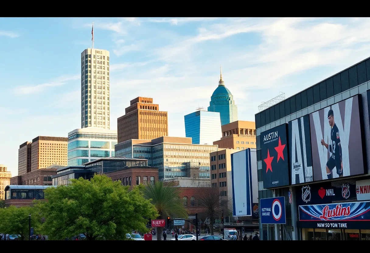 Cityscape of Austin, Texas highlighting sports culture