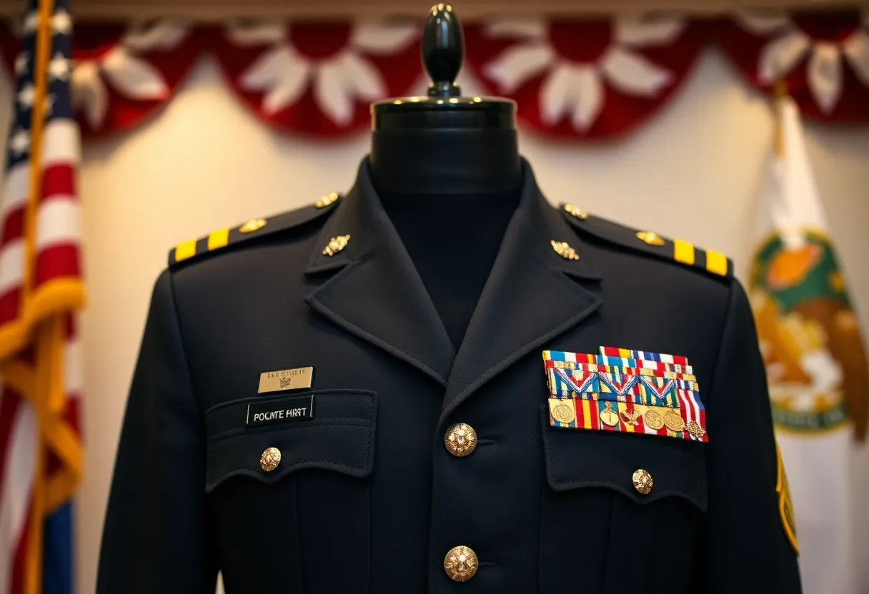 Military uniform representing service and community commitment