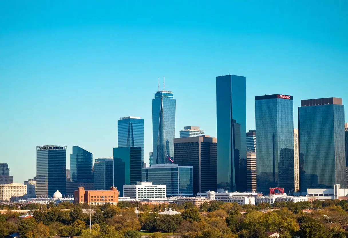 Dallas Skyline with NYSE Texas Growth