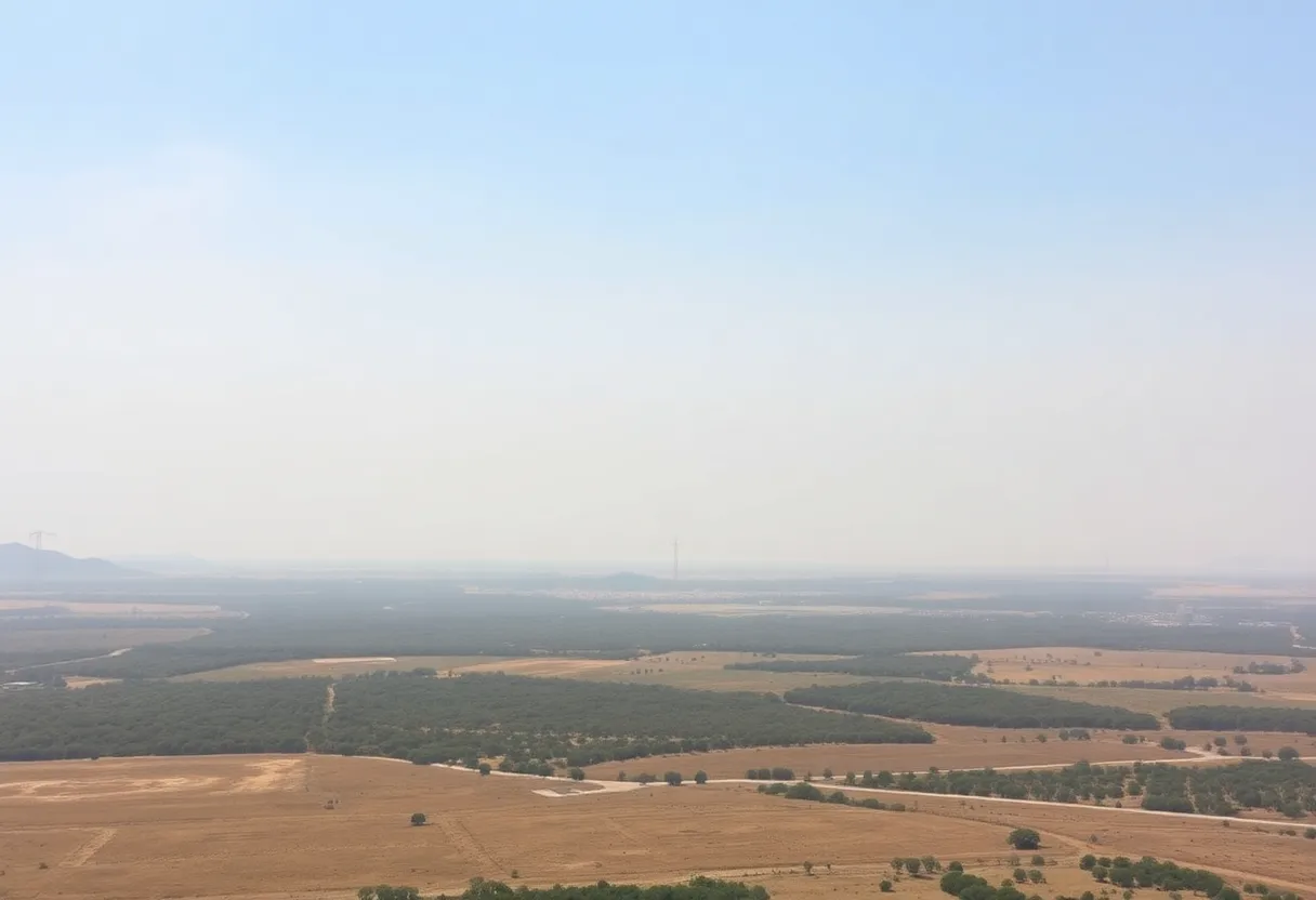 Hazy skies in Central Texas due to Saharan dust plume