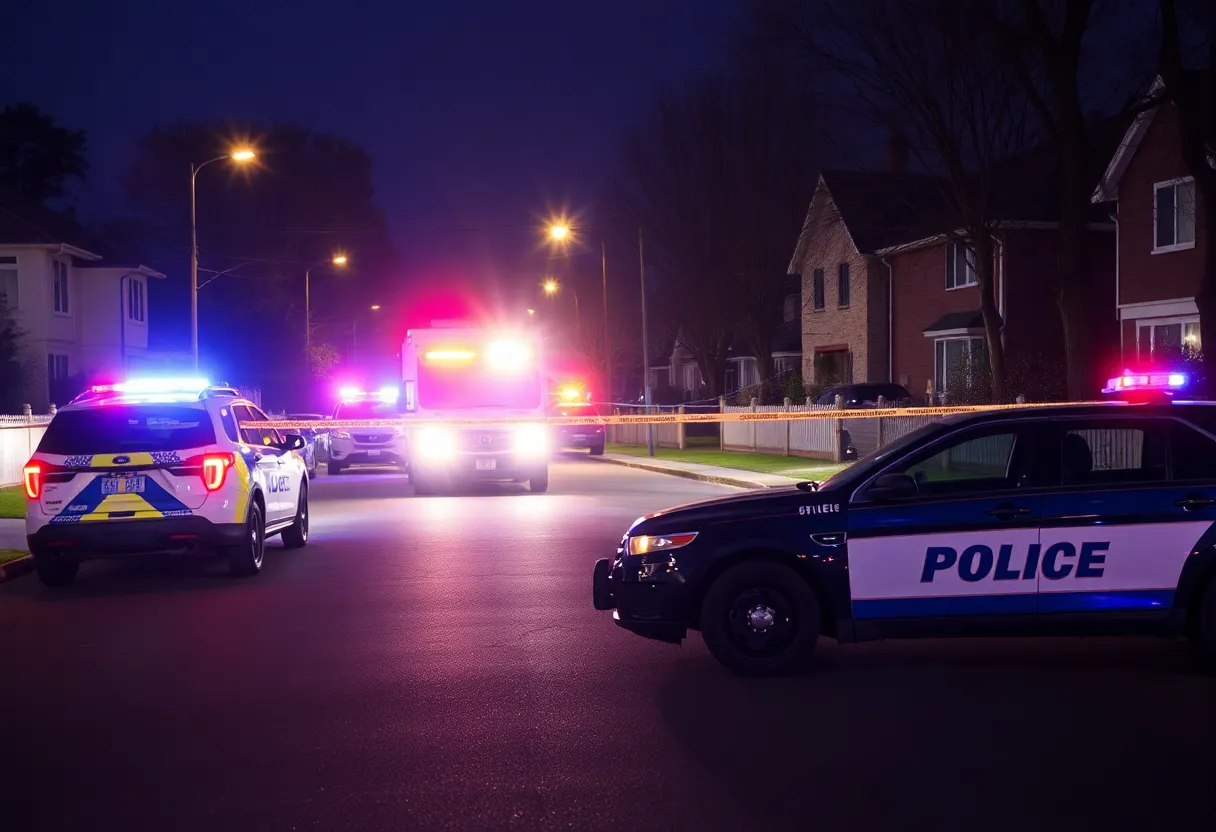 Scene of a homicide investigation in a residential area of Austin.