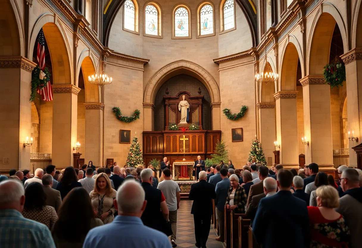 Community members celebrating Juneteenth at a historic church.