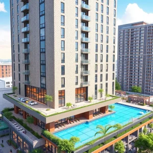 Luxury student housing tower Union on 24th with modern amenities