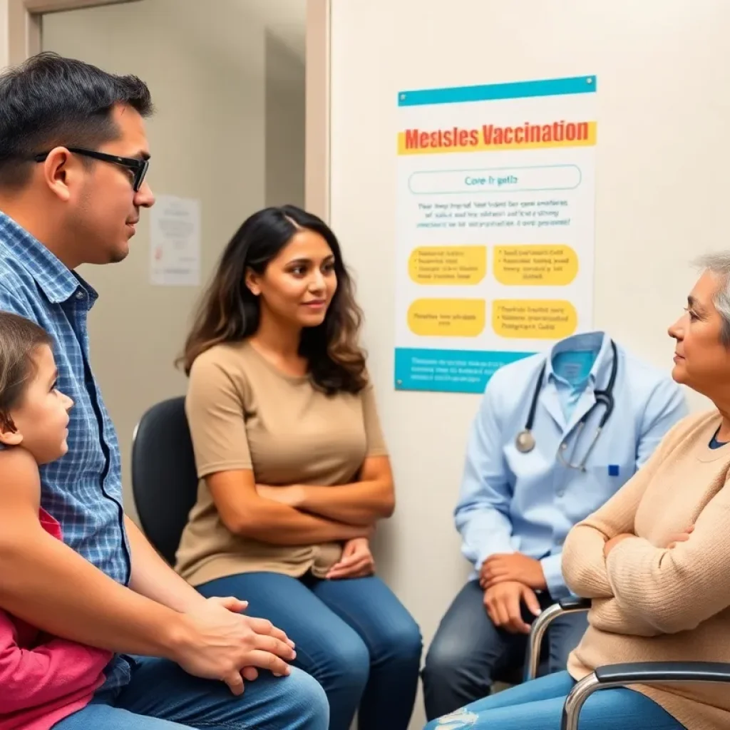 Family discussing vaccination at a healthcare provider's office