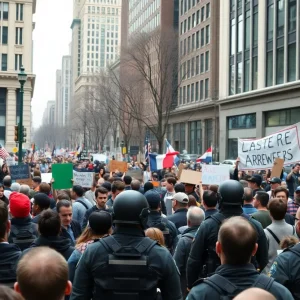 Protesters gathering in Los Angeles with National Guard present