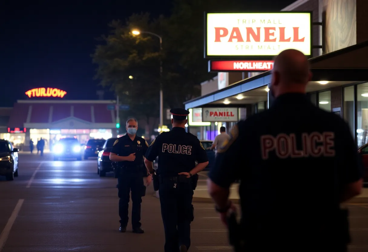 Police presence at the scene of a shooting in Northeast Austin strip mall