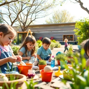 Children enjoying the outdoor learning environment at St. George's School