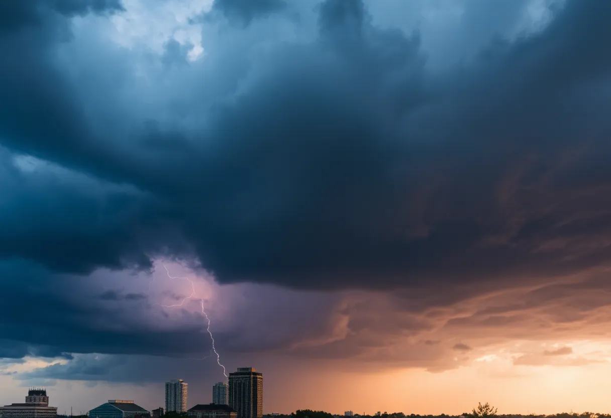Severe storm clouds in Austin, Texas.