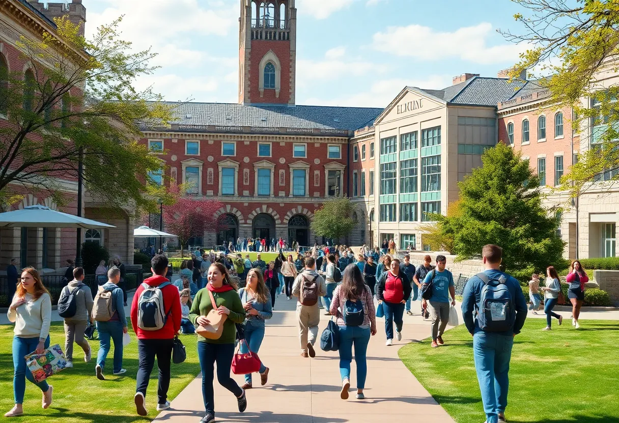 Students at Texas A&M University engaged in studies on campus.
