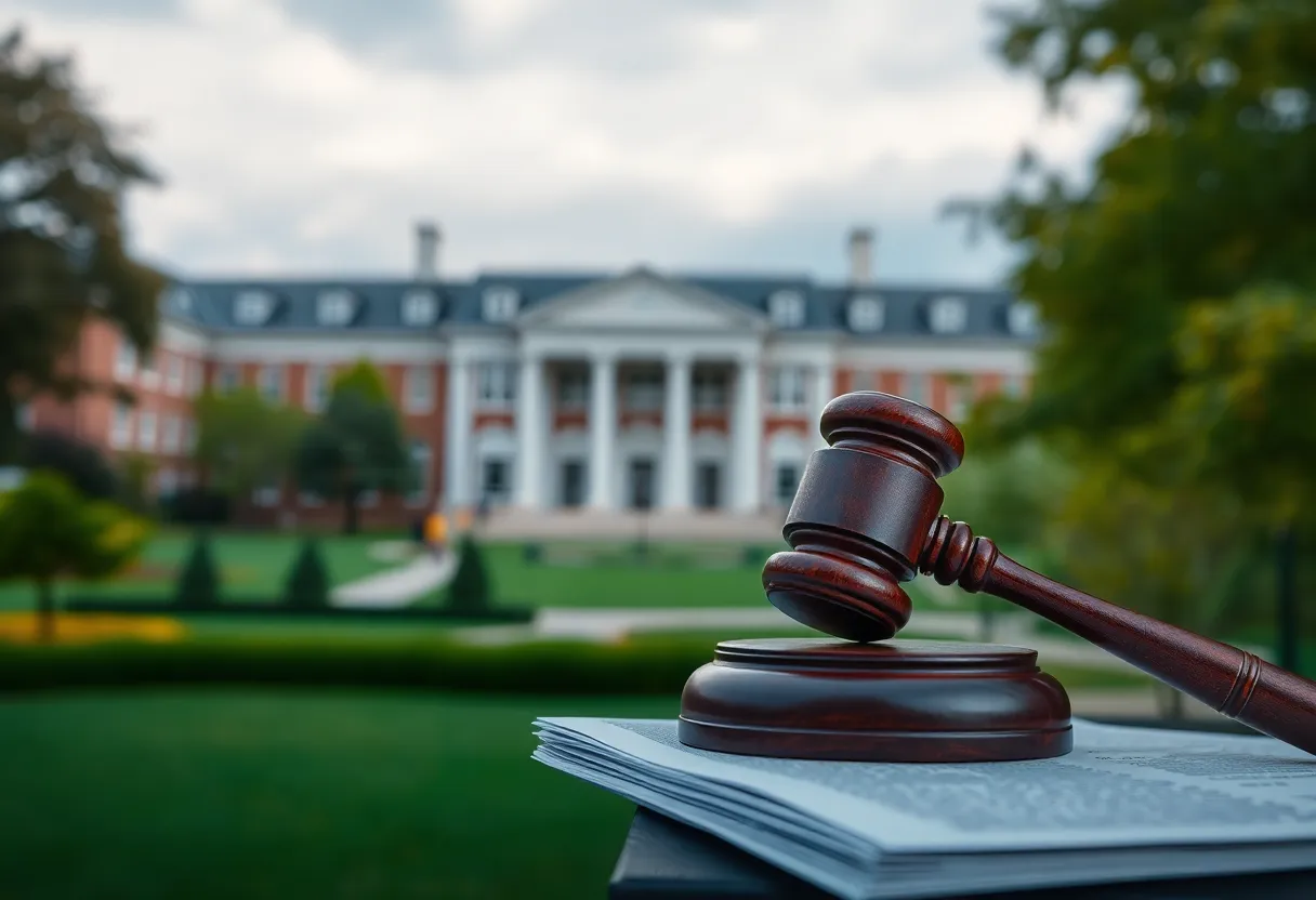 Illustration depicting the intersection of education and law in Texas