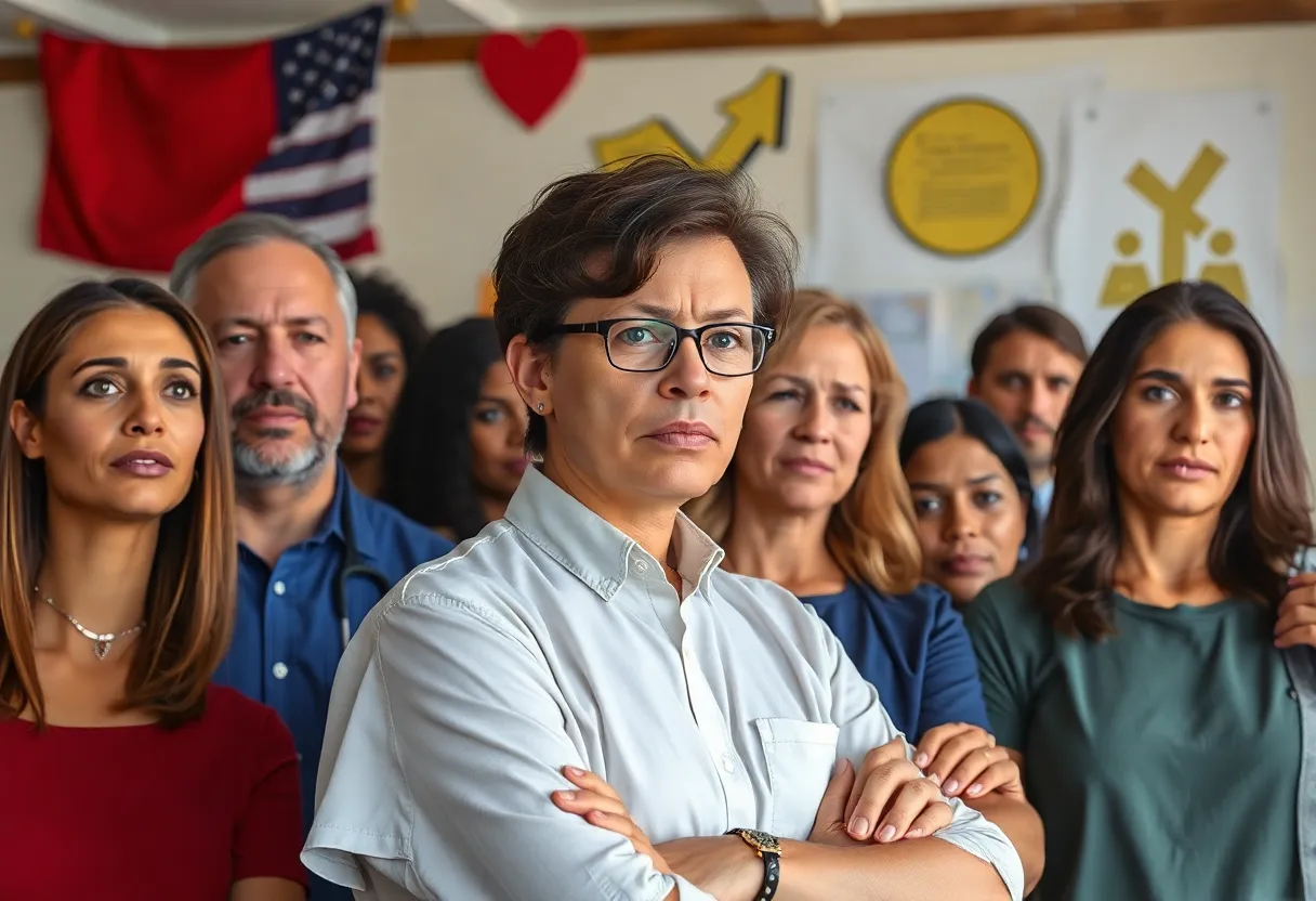 A diverse group of Texans voicing their concerns about health insurance access.