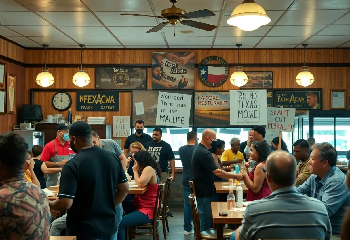 Protests affecting the Texas restaurant industry with diverse patrons and employees