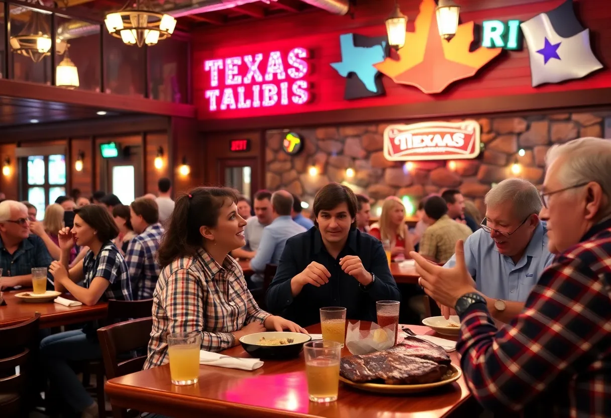 Diners Enjoying Texas Roadhouse
