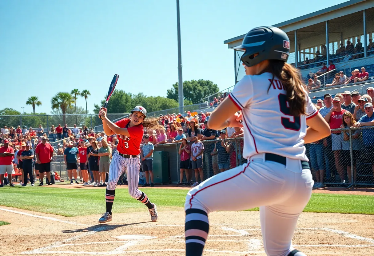 Melissa Cardinals celebrating during UIL softball championship