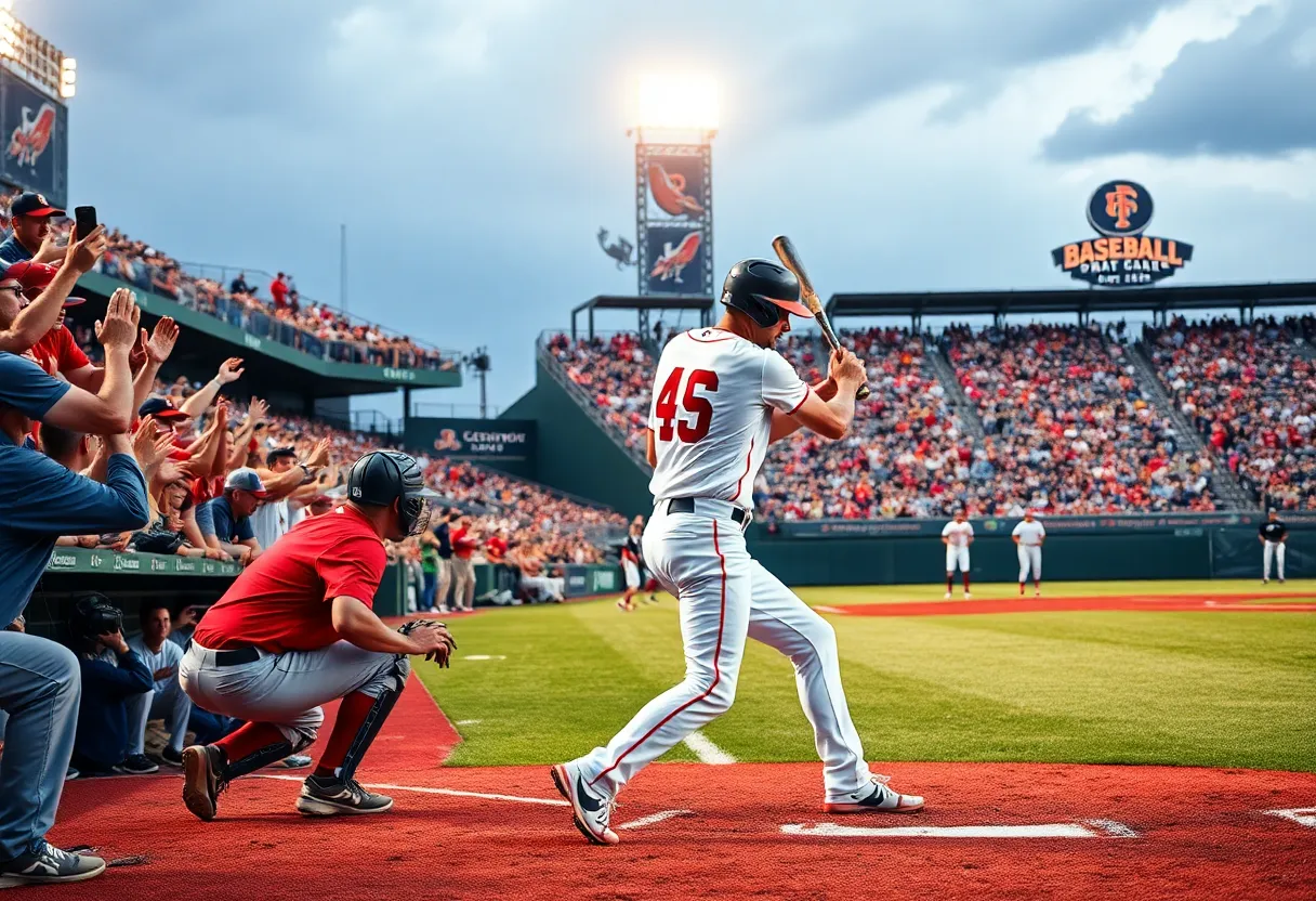 UTSA baseball players celebrating their historic victory over Texas Longhorns.