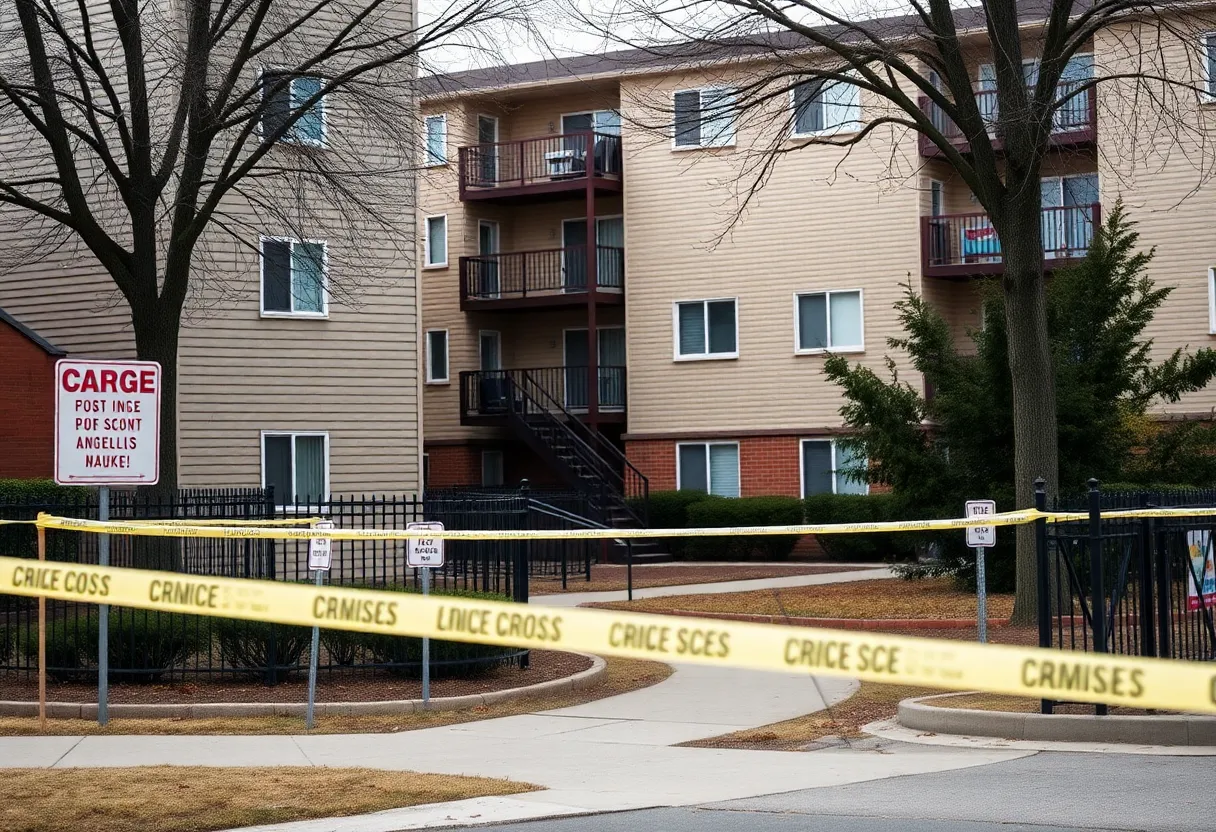 Police investigating a crime scene at an apartment complex in Austin.