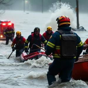 Rescue teams responding to flooding in Austin