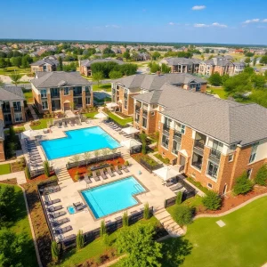 Aerial view of Azola Avery Centre in Round Rock, Texas