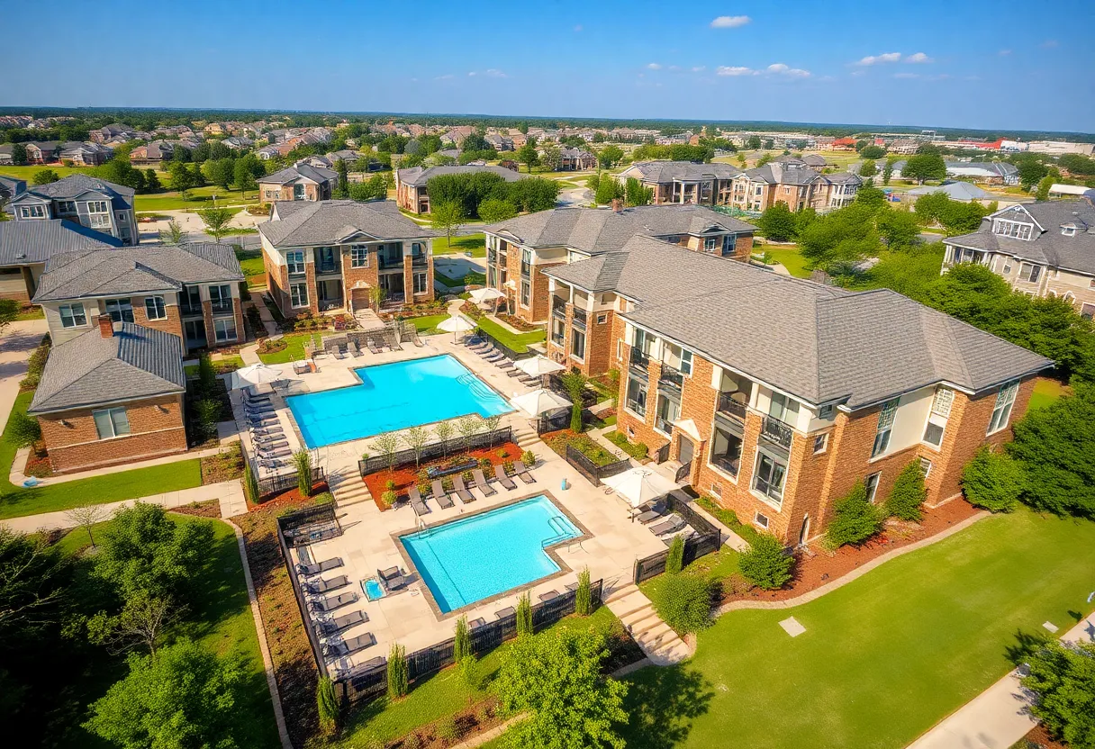 Aerial view of Azola Avery Centre in Round Rock, Texas