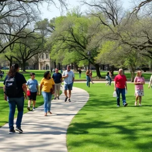 Community members enjoying Barton Springs