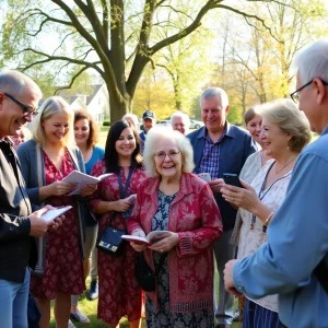 Community gathering celebrating the life of a beloved member.