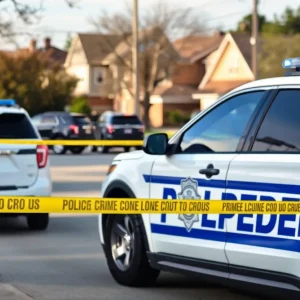 Police investigation scene following a homicide in North Austin