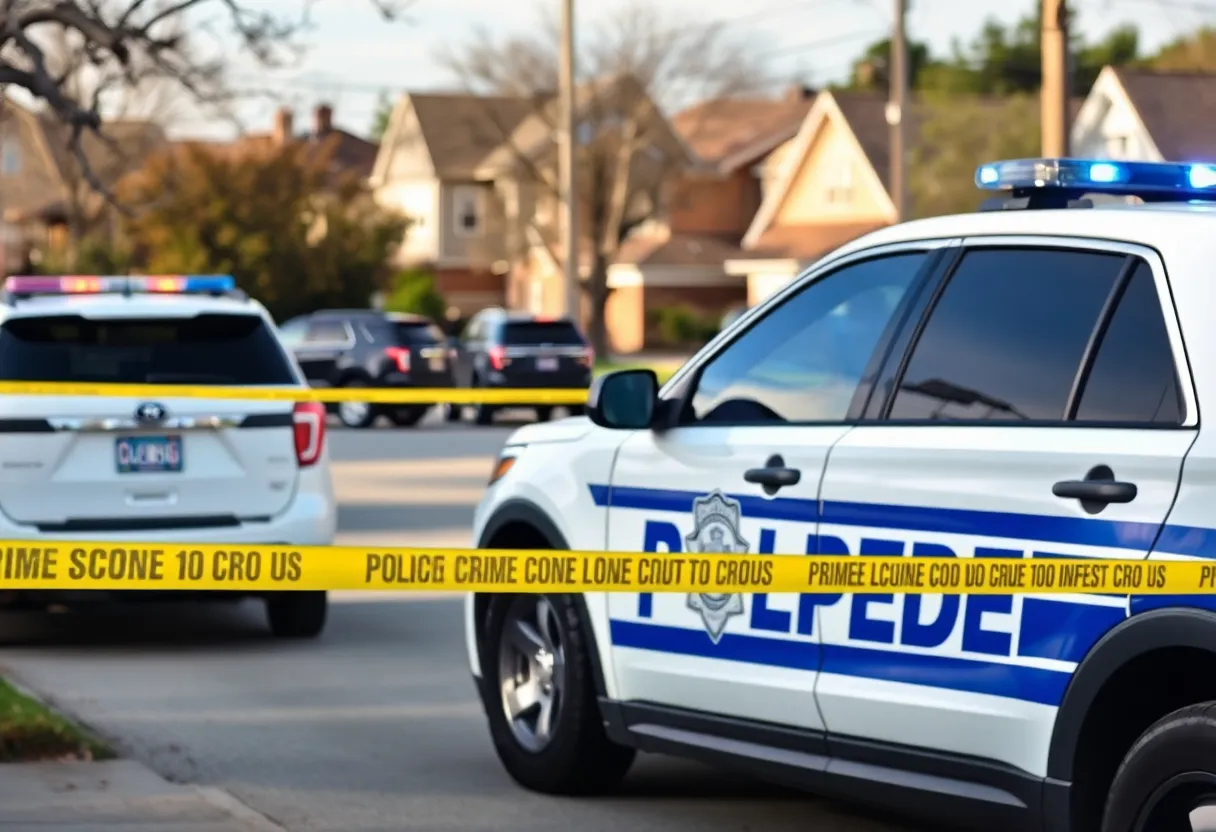 Police investigation scene following a homicide in North Austin