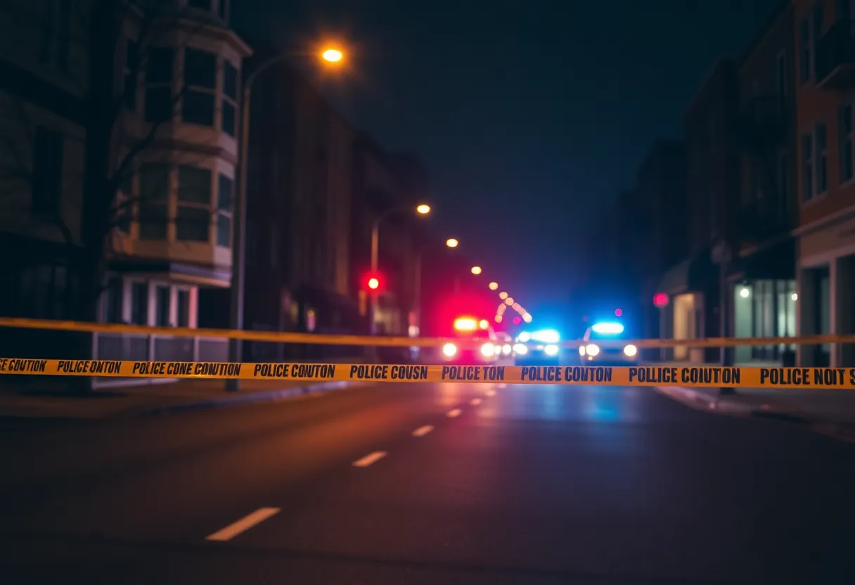 Police investigate a shooting scene in Austin with markers and evidence tape.