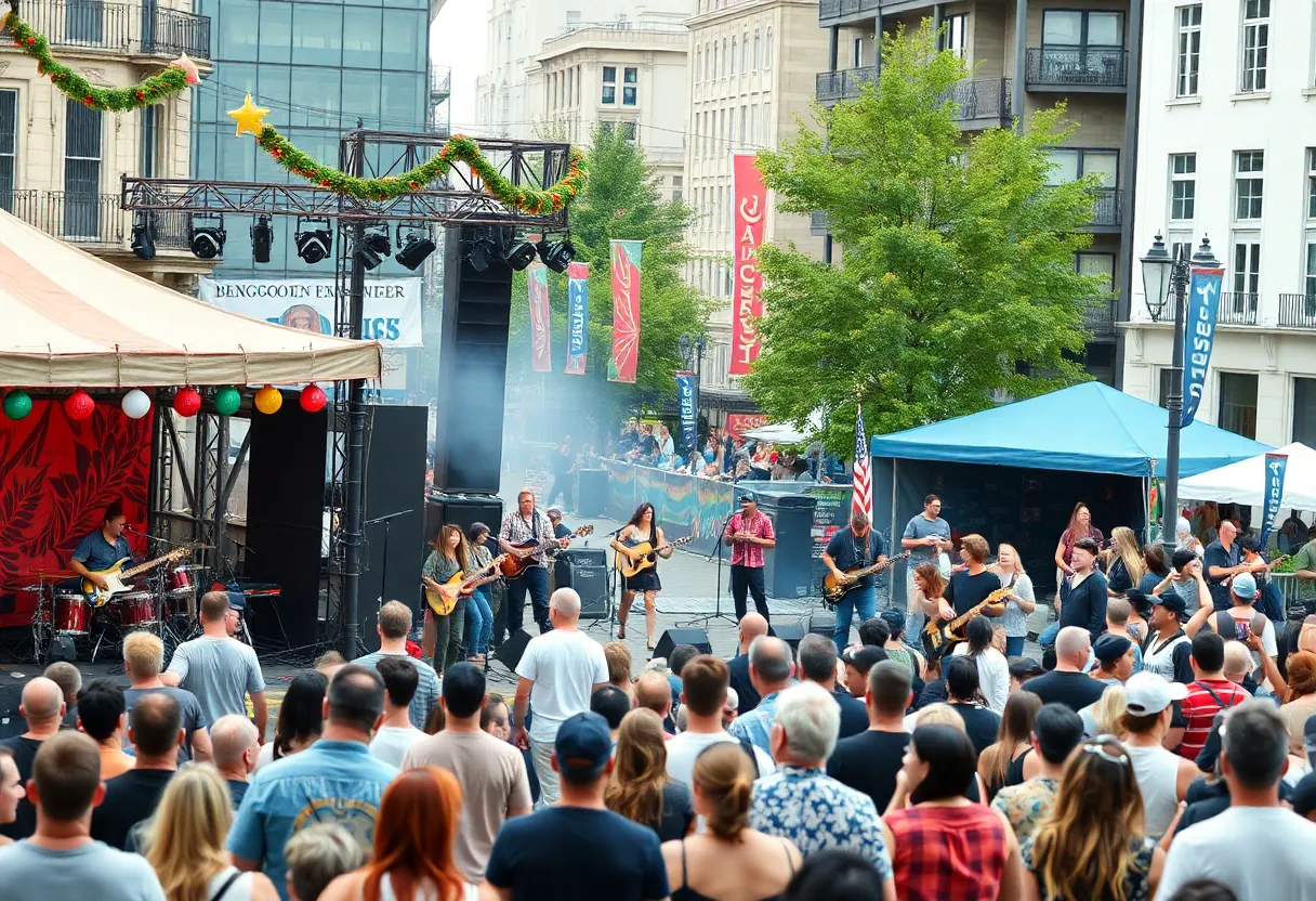 Crowd enjoying live music at Hot Summer Nights Festival