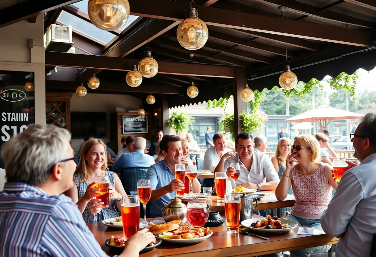 Outdoor dining at Kalimotxo during Sunday Sessions event