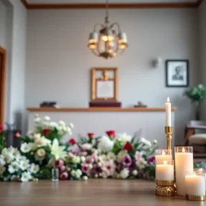 Memorial setup in a law office for a renowned attorney