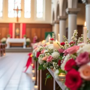 A peaceful memorial service setup honoring a beloved attorney