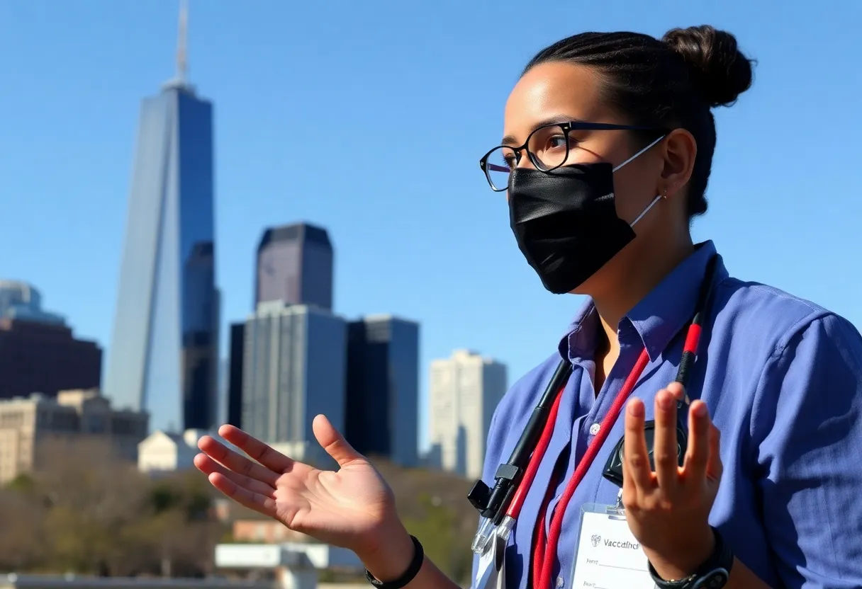 Public health official discussing vaccination importance in Austin