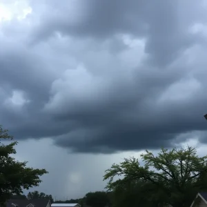 Severe storm clouds over Central Texas