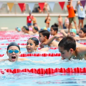 Young swimmers showcasing their skills at the Austin Sectionals swim meet.