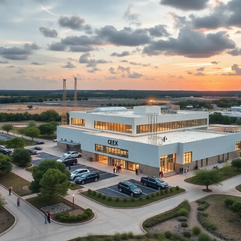 Rendering of the Tesla Samsung semiconductor factory in Taylor, Texas