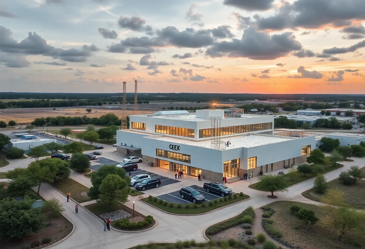 Rendering of the Tesla Samsung semiconductor factory in Taylor, Texas