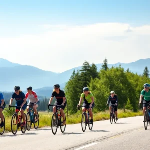 Cyclists participating in the Texas 4000 for Cancer ride