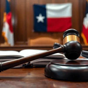 Courtroom scene representing the Texas Dream Act lawsuit