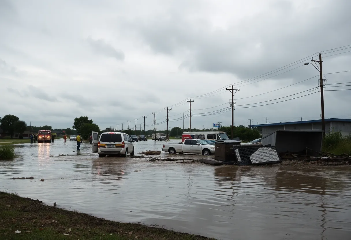 Emergency responders coordinating during Texas flood aftermath