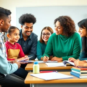 Students collaborating in an engaging classroom environment.