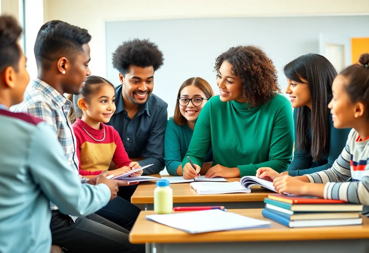 Students collaborating in an engaging classroom environment.