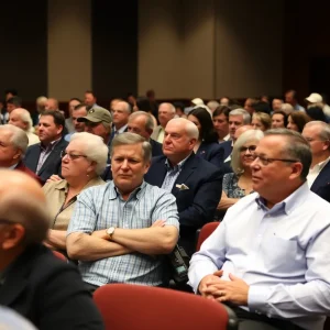Residents voicing opinions during a Texas redistricting public hearing