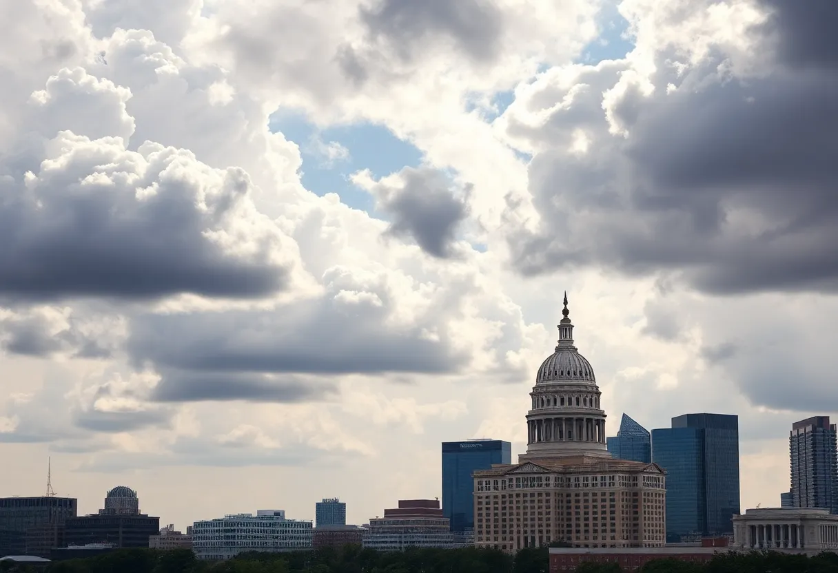 Texas City Skyline with Government Buildings