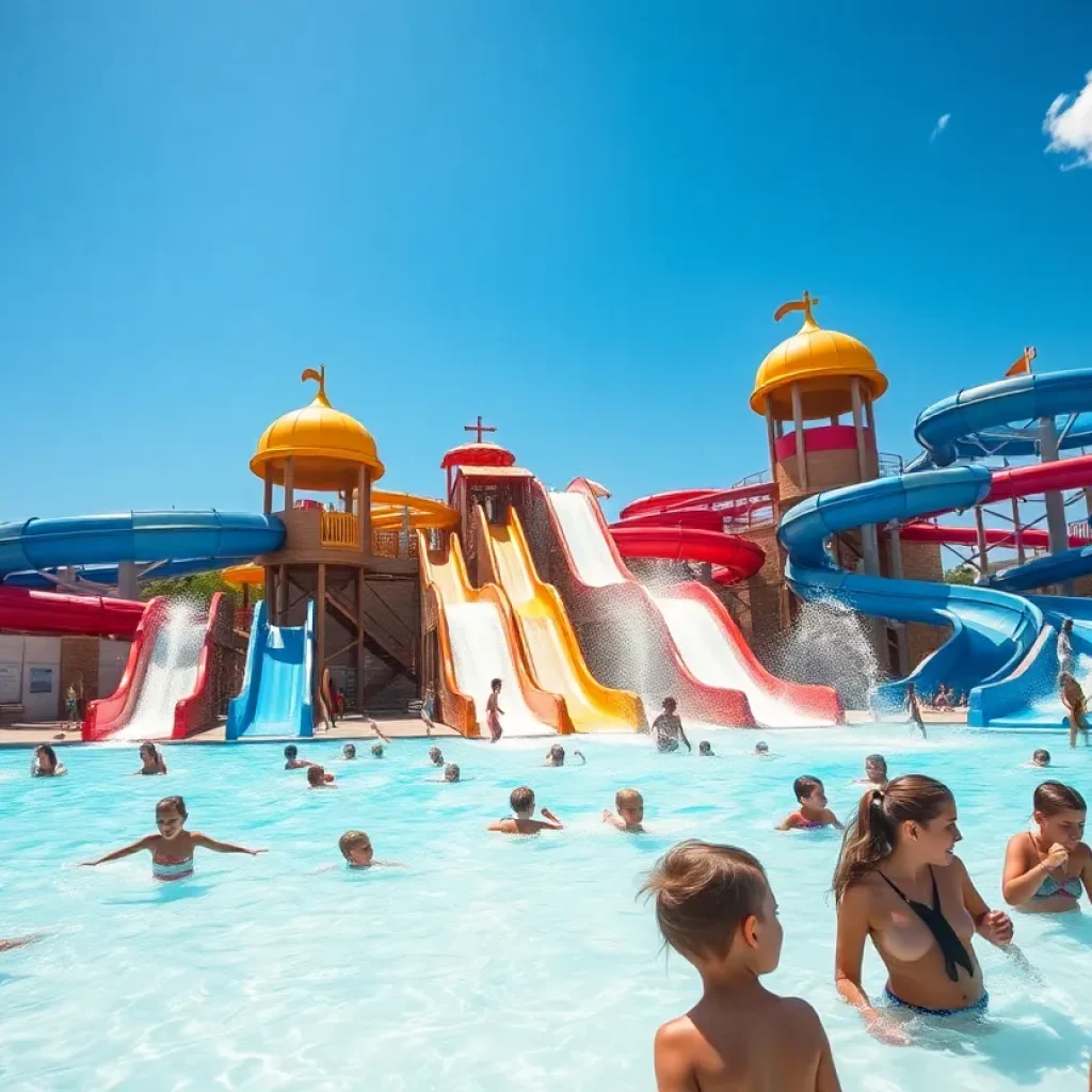 Families having fun at Typhoon Texas Waterpark