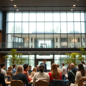 Students on University of Texas campus discussing academic governance