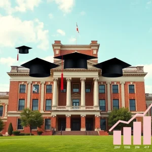 Illustration depicting academic leadership and growth at a university