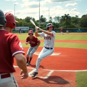 College baseball players in action during a game