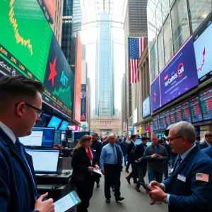 Traders in a financial district showing positive market interactions